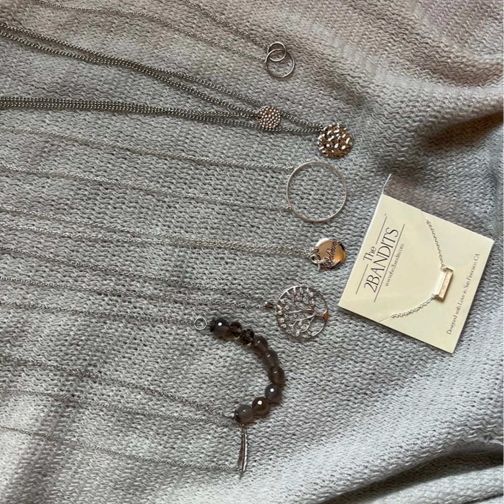 Cute Silver Necklace Bundle Set - image 3